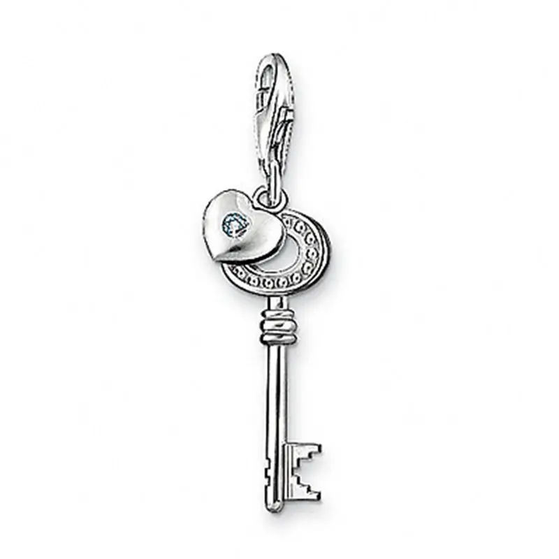 

Silver Key With Heart Charm Thomas style Charm with spring clasp Party Good DIY Jewelry For Ladies 2019 NEW Gifts Fit Bracelet
