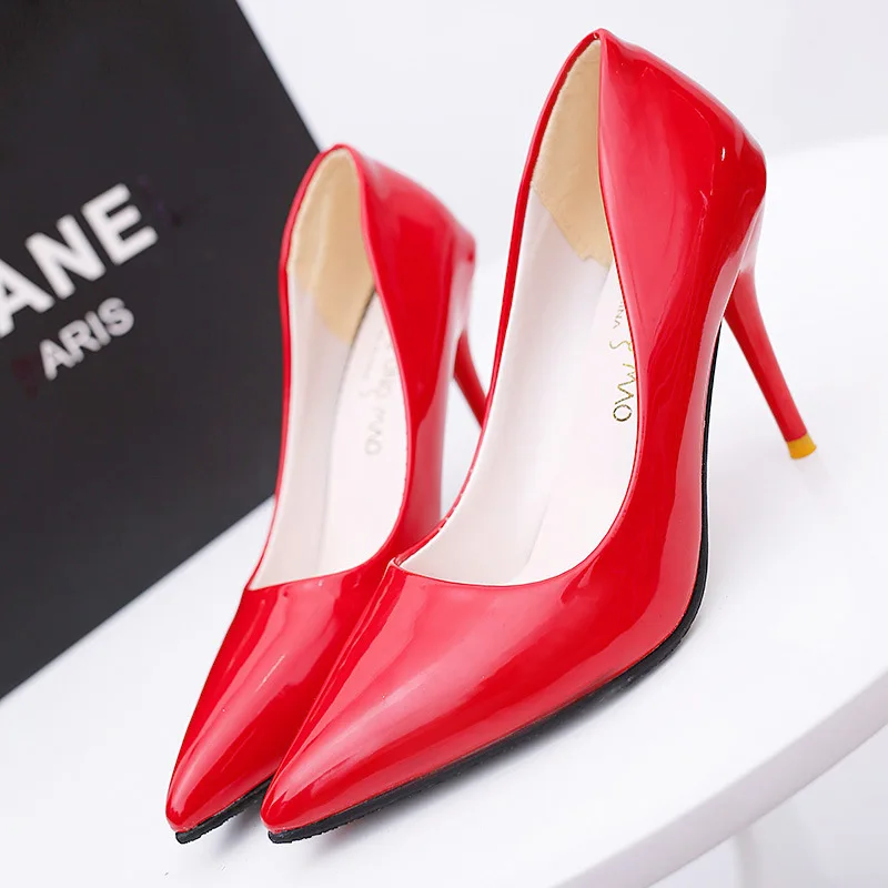 

Free shipping 2017 spring new shallow pumps women OL shoes 10 colors heel 9cm