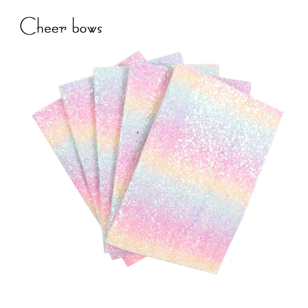 

22*30CM Gradient Colorful Glitter Fabric DIY Sewing Material Home Textile Printed Fabric Apparel Sewing Clothes For Sewing Doll