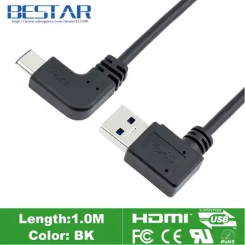 

Angled 5Gbp/s New elbow design Right Angle USB 3.1 USB-C Type C Cable 1m 3ft Type-c USB Data Transfer Charging cables