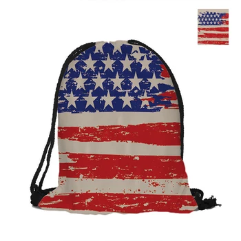 

Stars And Streaks Printed Drawstring Backpack For Beach School Shopping Women Men Pouch Backpack Shoulder Bag Polyster Backpack