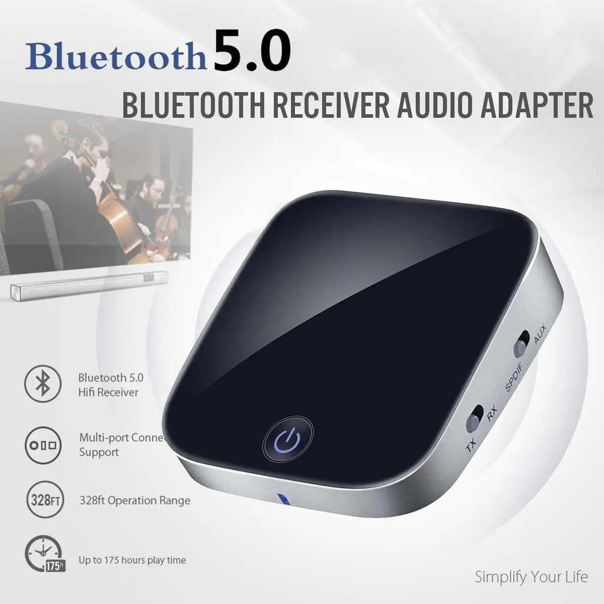 

Wireless bluetooth Receiver Audio Adapter APTX With 3.5mm bluetooth Transmitter RCA V5.0 V4.2 V4.1 V4.0 for Headphone Car