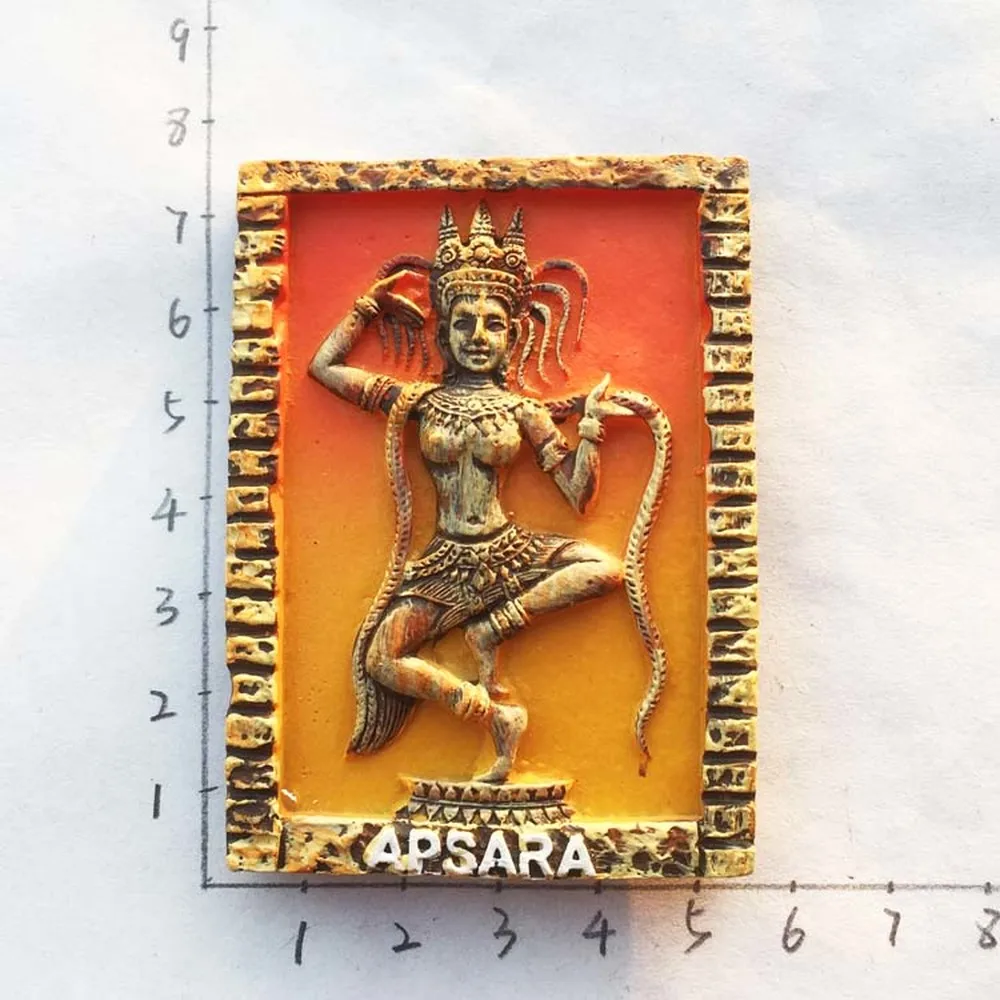 

Cambodia Siem Reap Apsara Dance Angkor Wat Devatas Fridge Magnet Souvenir Decor Crafts Refrigerator Magnets