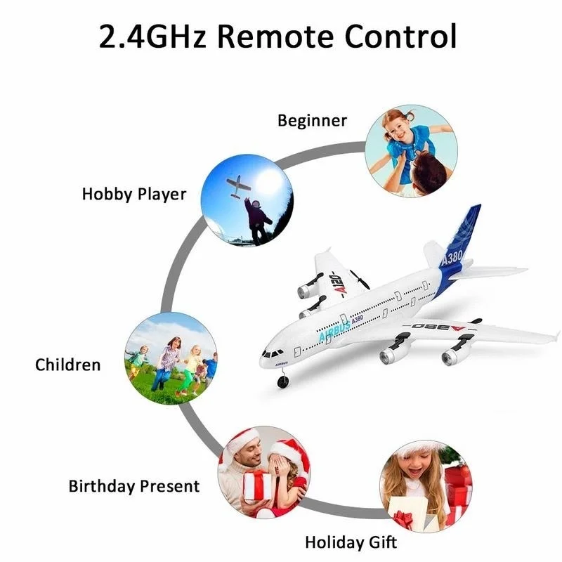 3Ch DIY RC Foam Plane A380 Airplane 2.4G Fixed Wing RC Airplane Outdoor Toys remote control flying model for kids