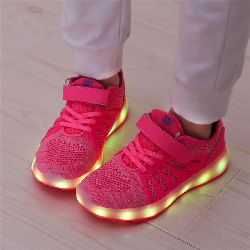 3-18 Years Old Led Shoes Kids Mesh Breathable Luminous Sneakers Children 2019 Spring Kids Shoes