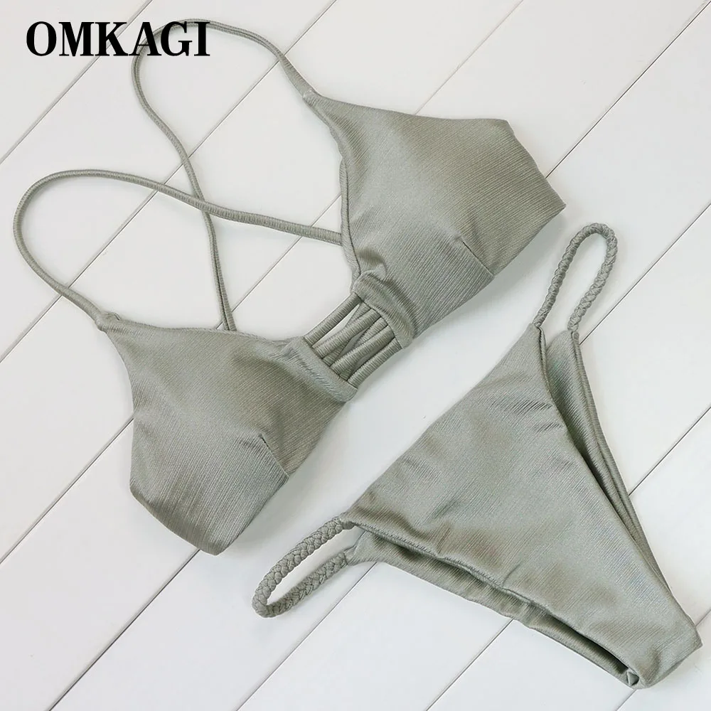 OMKAGI Brand Swimsuit Swimwear Women Sexy Push Up Micro Bikinis Set Swimming Suit Bathing Suit Beachwear