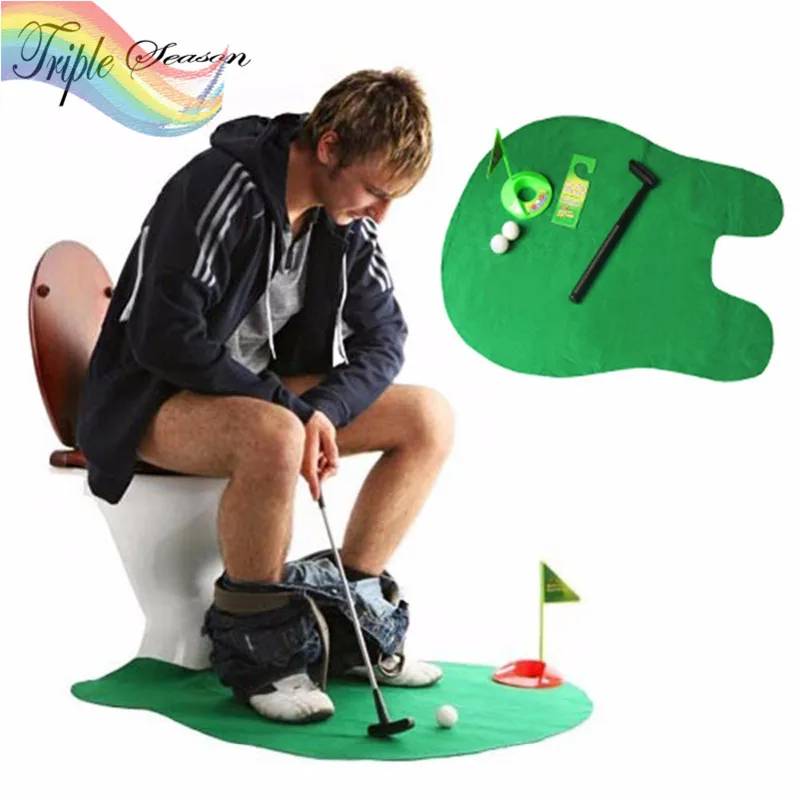Sale 1 set Bathroom Mini Golf Mat Set Potty Putter Putting Game Men's Toy Novelty Gift Bathroom Accessories Sets AB0052S Sale 1 set Bathroom Mini Golf Mat Set Potty Putter Putting Game Men's Toy Novelty Gift Bathroom Accessories Sets AB0052S
