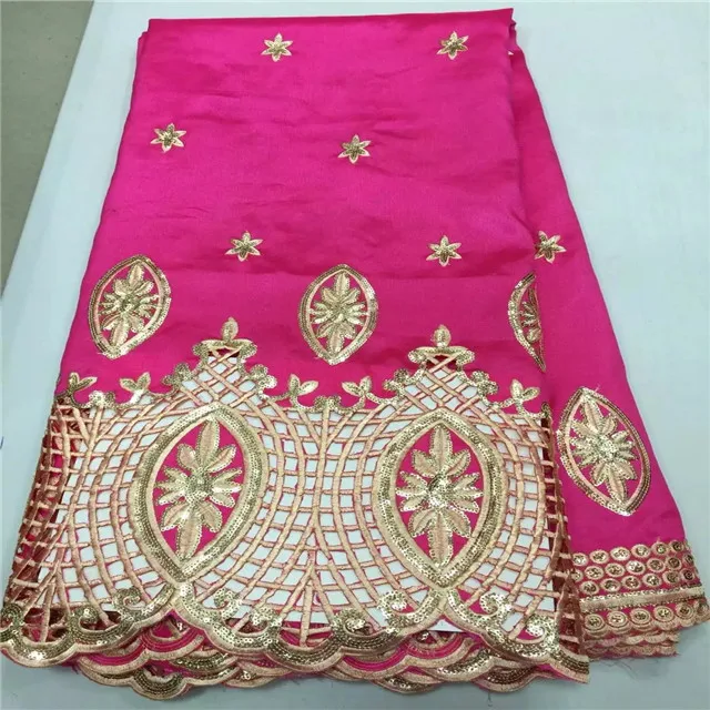 

new High Quality African George Fabric Pink Bridal Sequin lace fabric with women dress