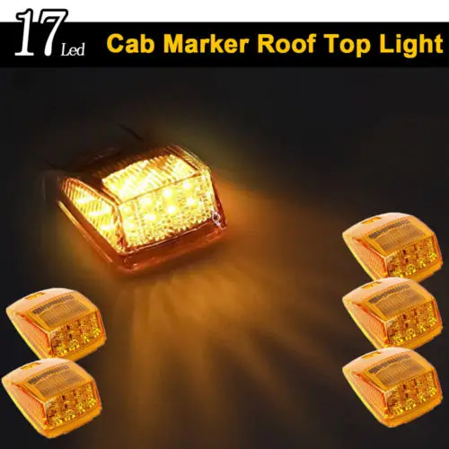 

Keyecu Amber 17Led Reflector Roof Running Top Clearance Lights for Trucks trailers Tractors 24V