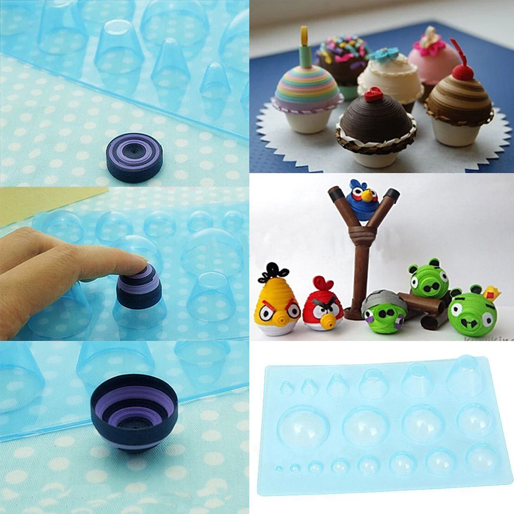 

Plastic Paper Quilling Mould Half Ball Domes DIY Papers Craft Artwork Papercraft Tool Scrapbooking Decoration For Kid Arts Set