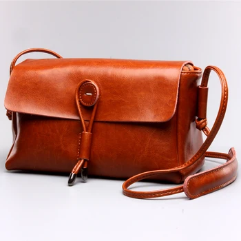 

QIAOBAO 2020 Newest Design 100% Natural Genuine Leather Bag for Women Botton Shoulder Bag crossbody bags Flap Bag