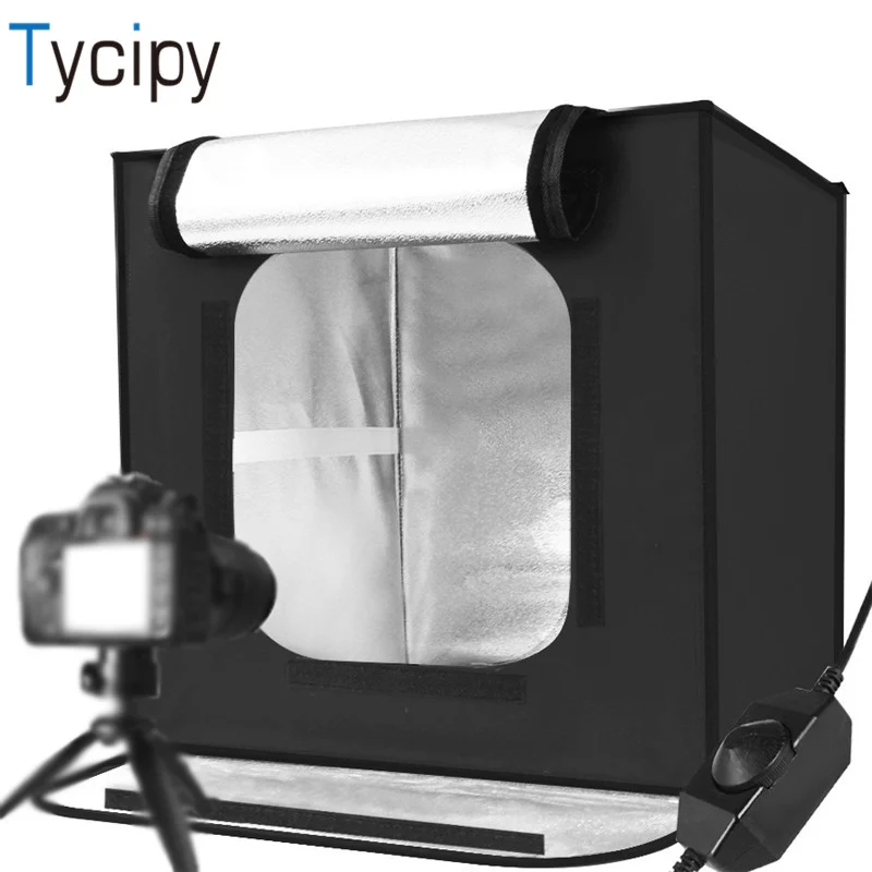 Складная световая коробка Tycipy 60x60x60 см, мини светодиодный софтбокс для фотостудии, набор для фотосъемки