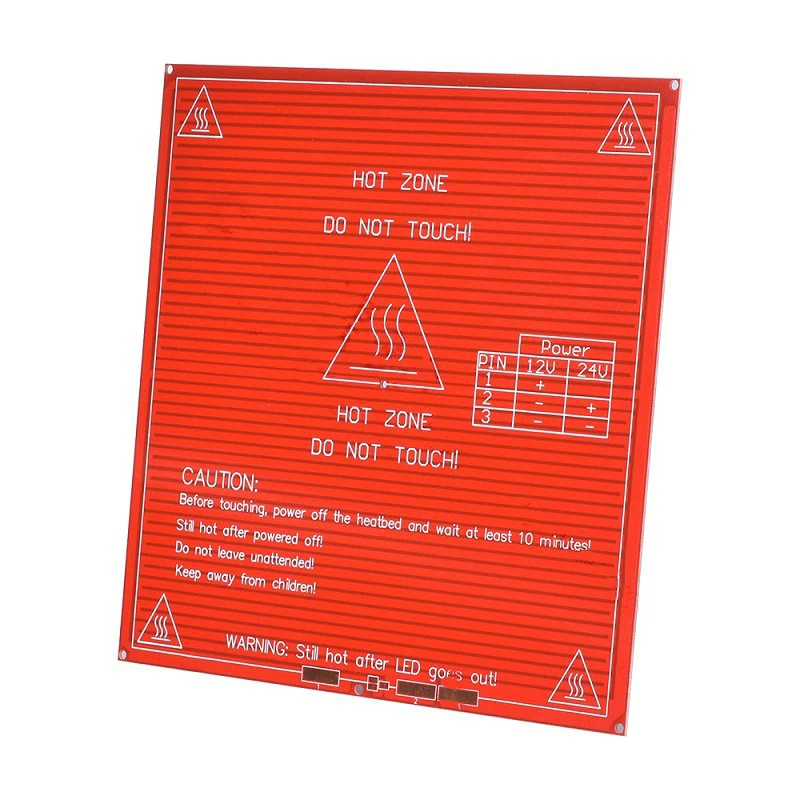 

3D printer accessories hot bed PCB hot bed Mk2b 12/24 dual power 214x214x1.6MM