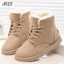 Классические женские зимние ботинки замшевые ботильоны женские теплые меховые плюшевые ботинки высокого качества на шнуровке botas mujer