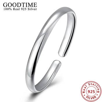 

Classic Simple Design 925 Sterling Silver Smooth bangles Women's Fashion Jewelry Open Cuft Solid Silver Bracelets Bangles GTB109