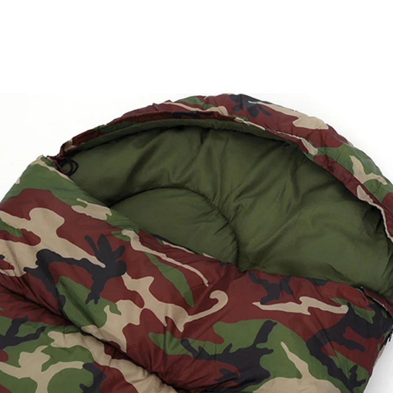 Спальный мешок для взрослых 15 ~ 5 градусов Конверт Стиль камуфляж водонепроницаемый теплый путешествия с капюшоном спальные мешки для