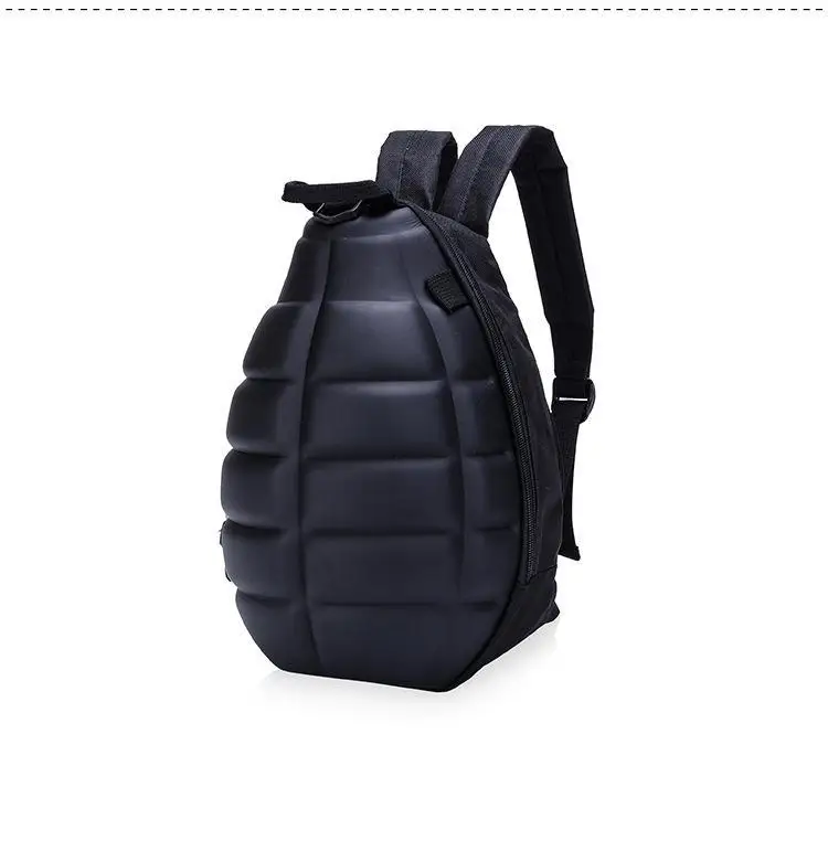 Creative Neutral Canvas Turtle Shell Style Backpack Hand Grenade Shoulder Bag Cool School Bag  unisex bag