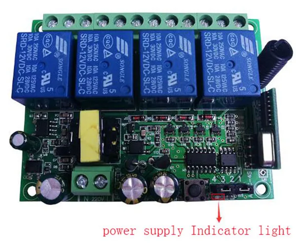 AC110V 220V 230V 10A реле 4CH 4 CH Беспроводной RF пульт дистанционного управления светильник 10A релейный выход Модуль радиоприемника+ передатчик