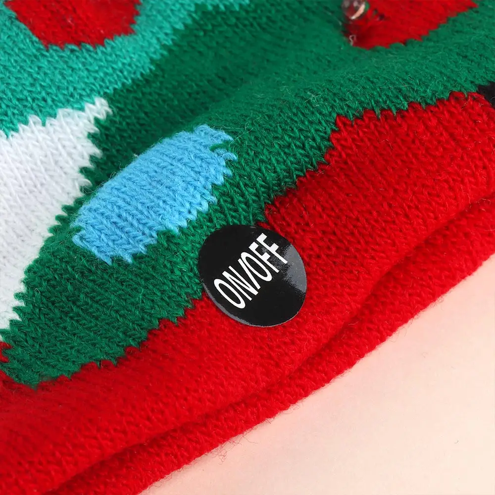 1 шт. креативный дизайн Милая Рождественская шапочка с светодиодный светильник Снежинка Рождественская елка вязаная шапка с рисунком для взрослых детей