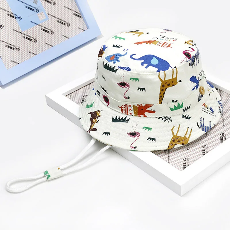 

Spring Summer New Quality Dinosaur Print Baby Bucket Cap Baby Boy Girl Sun hat Newborn 6-24 Months Baby Hat for Boys Girls