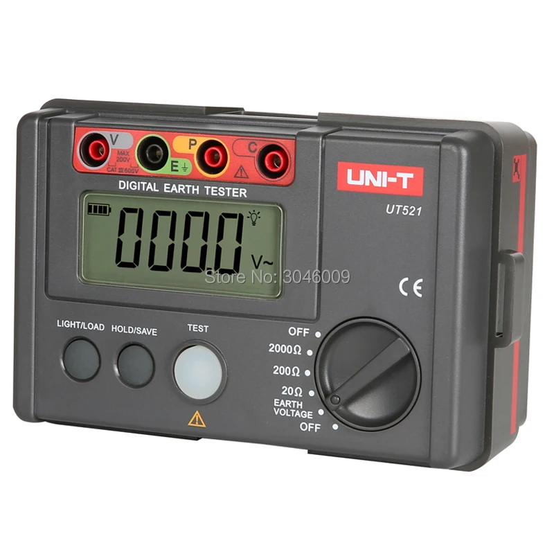 LONGJUAN-C 521 Grounding Resistance Tester Low Voltage Display Data Storage Over Range Display LCD Backlight Tools 