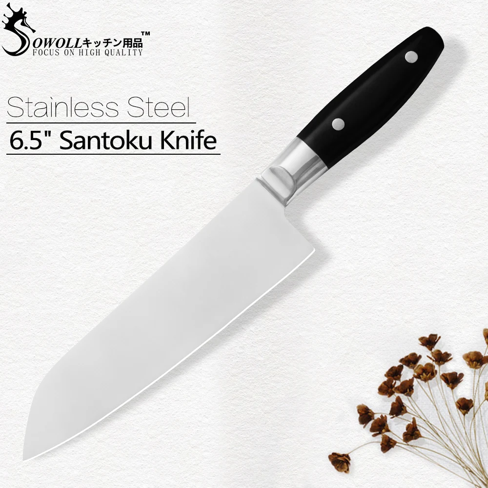 ZEMEN 3cr13 нож Santoku из нержавеющей стали 6 5 дюймов кухонный с полностью оттянутой