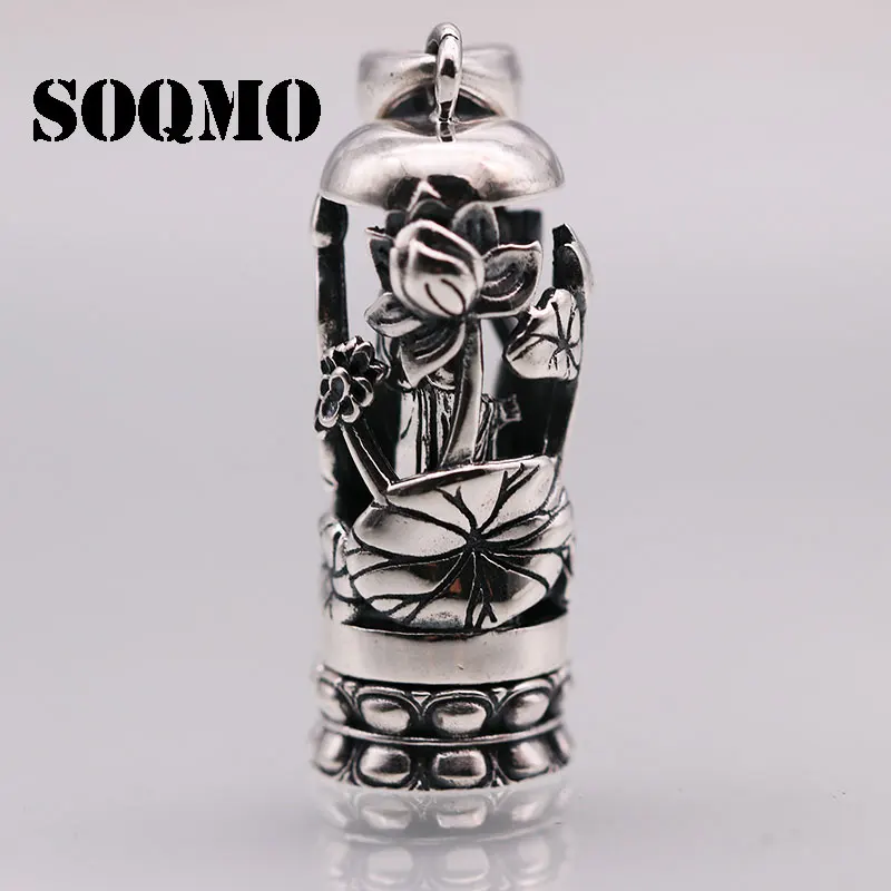 SOQMO 100% Настоящее серебро 925 пробы Подвески Будды для женщин и мужчин аксессуары