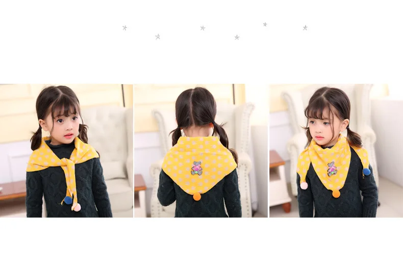 Новая зимняя мода милый Треугольники Детские шарфы мультфильм девочек мальчиков дети шею украшение для шарфа кольцо Обёрточная бумага и шаль ребенок подарки