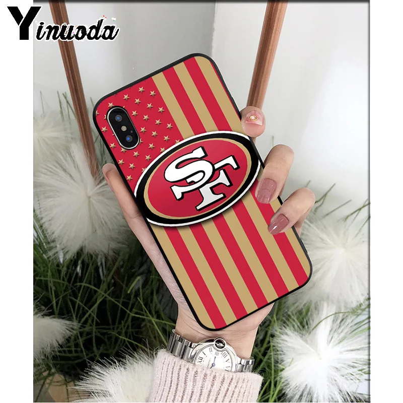 Yinuoda San Francisco 49ers ТПУ мягкий черный чехол для телефона чехол для iPhone 8 7 6 6S Plus 5 5S SE XR X XS MAX чехол - Цвет: A14