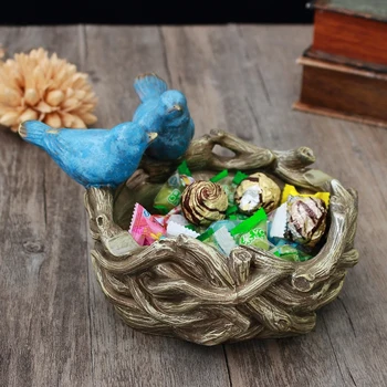 

European personality home trinkets retro country bird nest nest storage tray living room shoe cabinet display lo941021