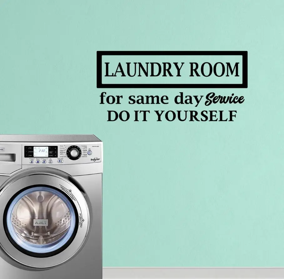 

Beauty Wall Paper Laundry Room Service Wall Sticker Vinyl Art Removable Decoration For Laundry Room Washing Cloth Shop LX158