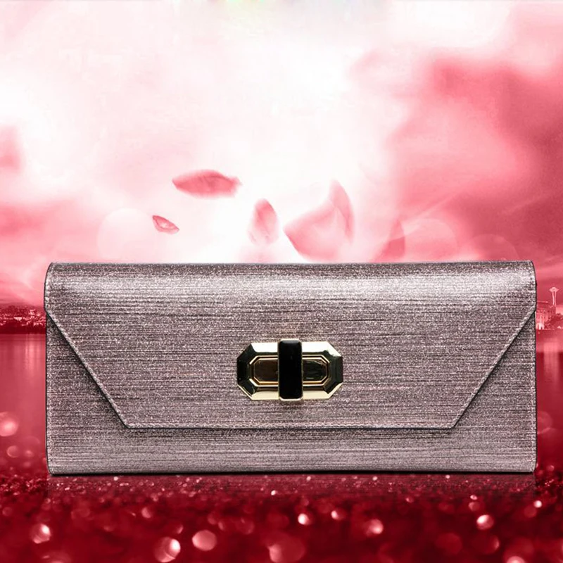 

2017 New Genuine Leather Women Day Clutches Purses Female Wristlets Chain Shoulder Bag Evening Bags Bridal Wedding Party Handbag