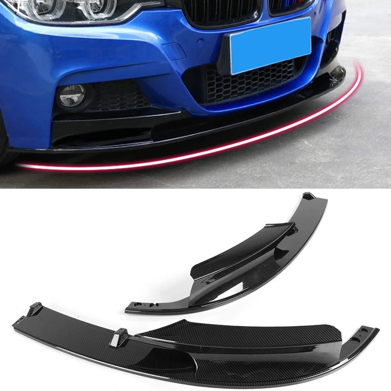 

2pcs/set Front Bumper Lip Cover Carbon Fiber Surface for BMW F30 3 Series M Style 2012-2018 Only for Sports Version