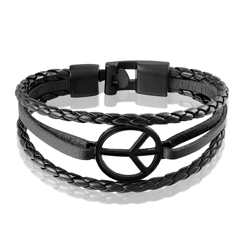 

JANEYACY 2017 HOT New Fashion Black Alloy Men's Bracelet High-Quality Leather Bracelet Brave Knight Bracelet Bracelet Ladies