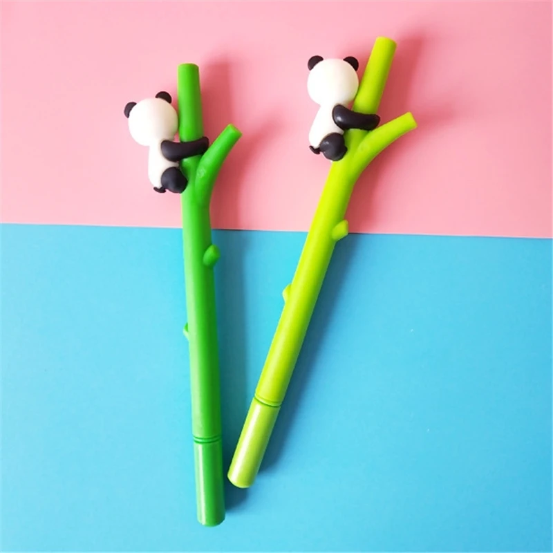 1 шт. мультяшная панда бамбуковая простая ручка, письменные принадлежности Школьные принадлежности Ручки подарки для школы и офиса гелевая ручка награды подарки принадлежности