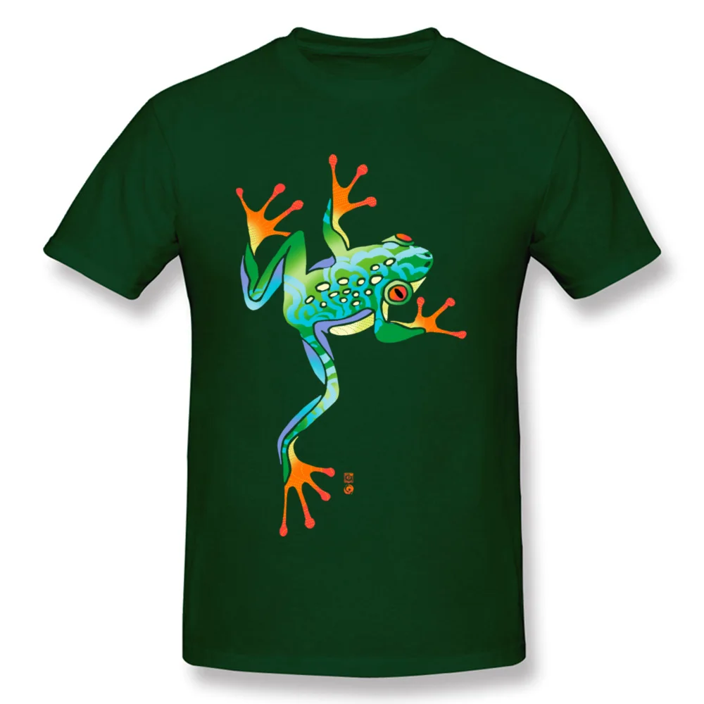 Crewneck RAINBOW TREE FROG 100% Cotton Man T Shirt Funny Short Sleeve Tops & Tees 2018 Fashion Casual Tops T Shirt RAINBOW TREE FROG dark