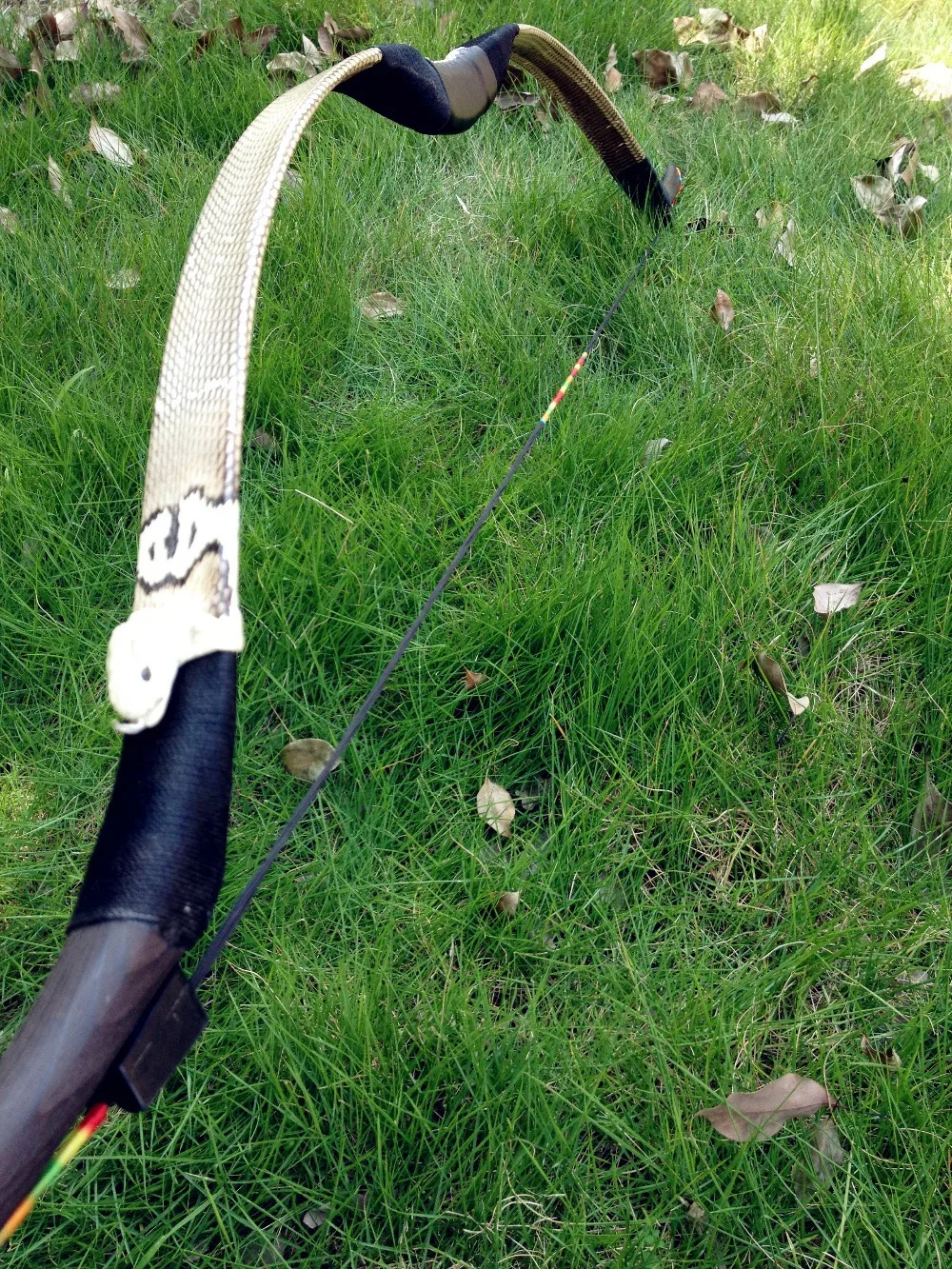 Cool Real snakeskin longbow Handmade recurve bow Archery longbow