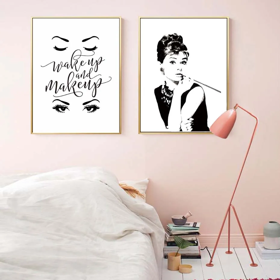 Audrey Hepburn Lipstick Wall Art Poster&Prints Modern Home Decor Canvas Painting Modular Wall Picture For Elegance Girls Bedroom (7)