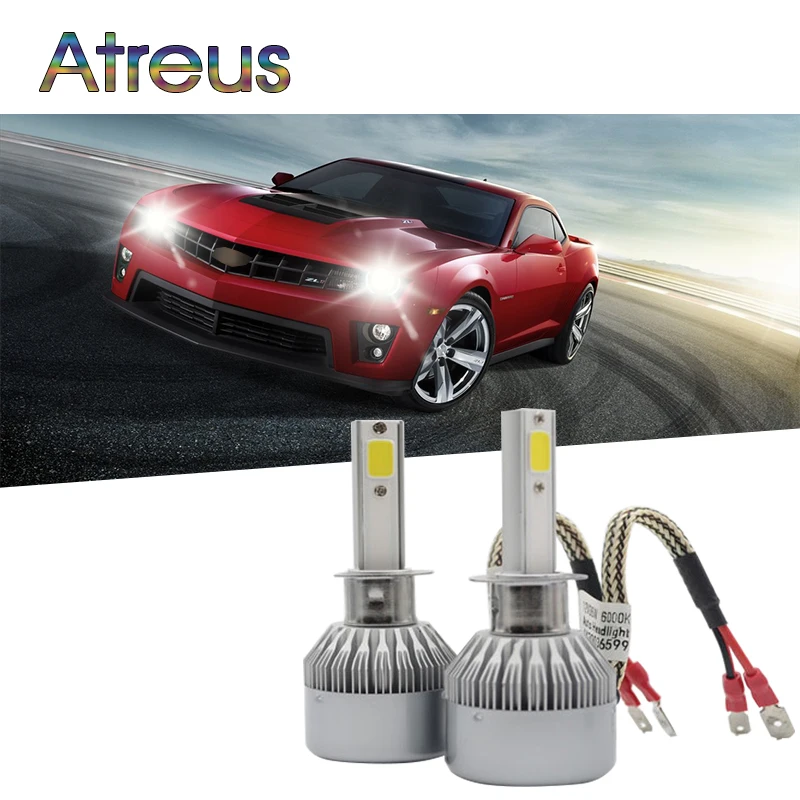 Atreus H1 H3 880 881 светодиодные автомобильные фары для Ford focus 2 3 Chevrolet cruze Renault seat 72W фара