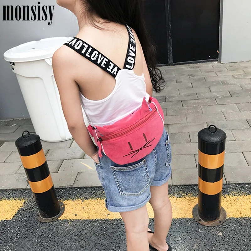 Monsisy Children Waist Packs Kid Fanny Bag Winter Cat Dog Chest Bag for Girl Toys Gifts Baby Wallet Money Waist Bags Belt Packs