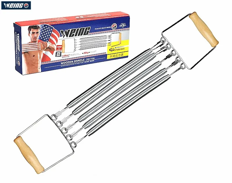 

WEING WS-911 Spring Chest Pull Expander Wood Handle Fitness Exercise Puller Muscle
