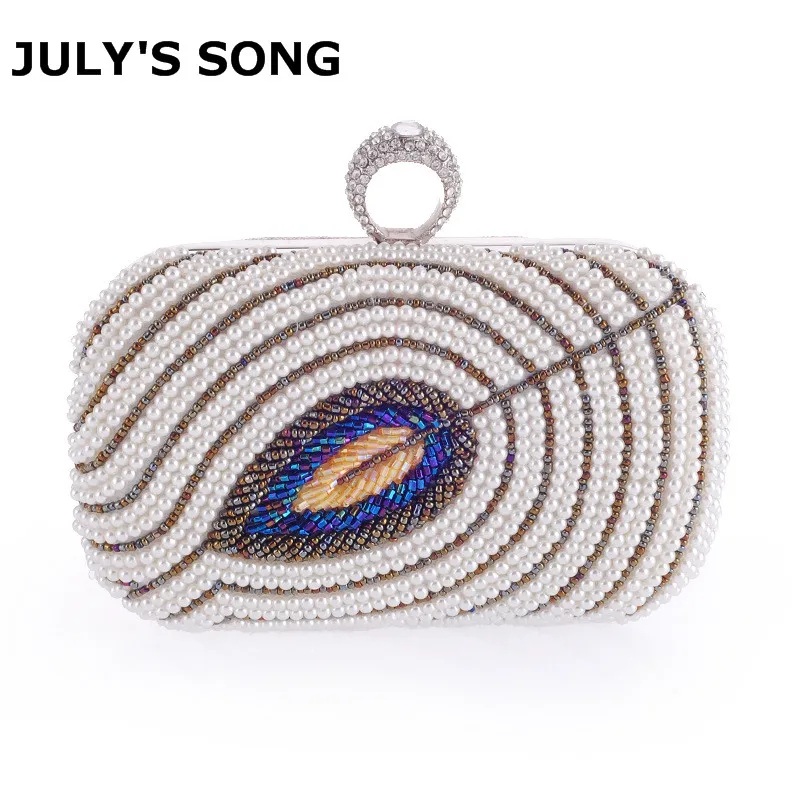 

Handmade Pearl Diamond Long Chain Evening Bags Leaf Design Beaded Bag Ladies Small Day Clutches Fashion Handbags And Purses