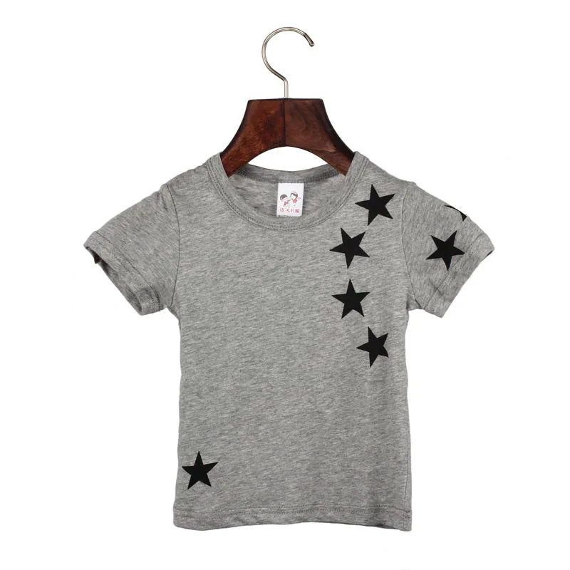 

Children Boy Kids Child Cotton Star Short Sleeve Tops O Neck T Shirt Tees