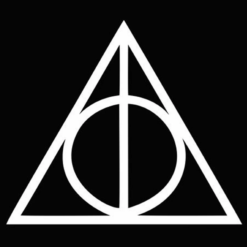 

2Piece 4"Deathly Hallows Symbol Vinyl Sticker Harry Potter Decals For Car Window Decoration hite/Black