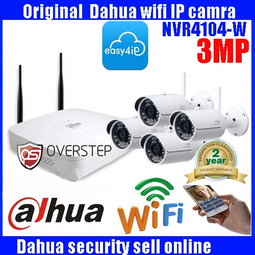DAHUA 4ch Wifi NVR NVR4104-W System Kit with 4pc Wireless Camera bullet IP Camera DH-IPC-HFW1320S-W 3MP Security Camera Kit DAHUA 4ch Wifi NVR NVR4104-W System Kit with 4pc Wireless Camera bullet IP Camera DH-IPC-HFW1320S-W 3MP Security Camera Kit