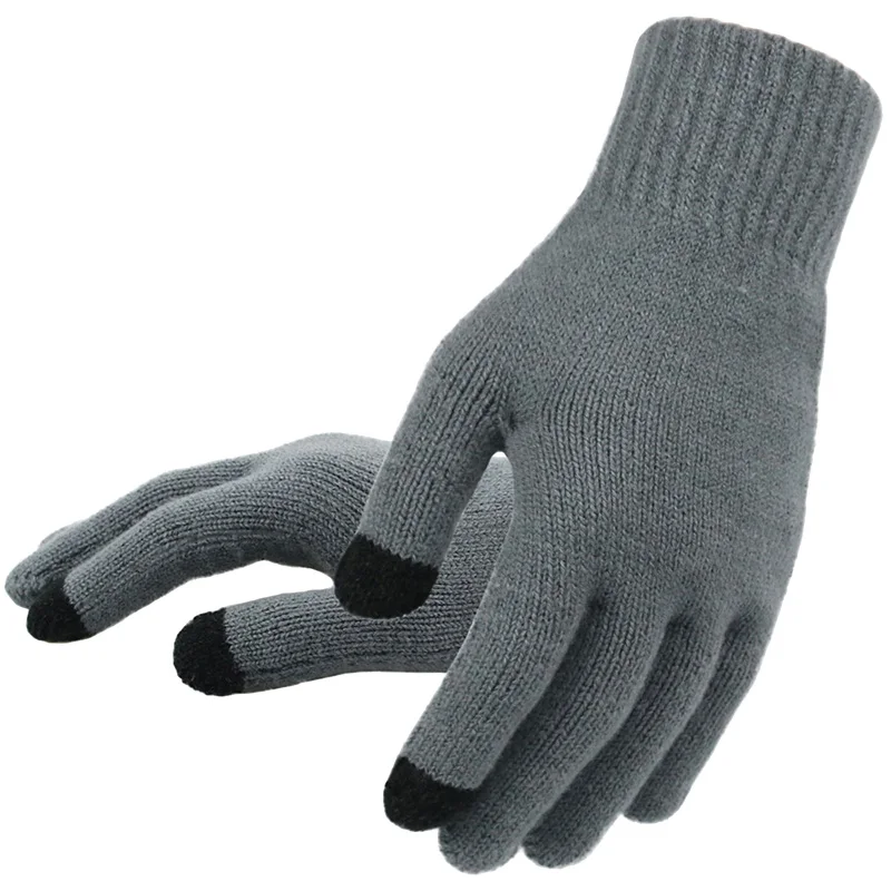 Мужские вязаные перчатки зима осень мужские перчатки с сенсорным экраном высокое качество плюс тонкий бархат Твердые Теплые варежки бизнес