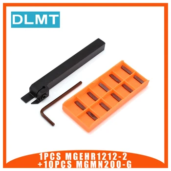 

1PC MGEHR1212-2 CNC cutter bar outer diameter grooving cutter + Carbide blade cutting grooving blade10PC MGMN200-G+1PC Wrench