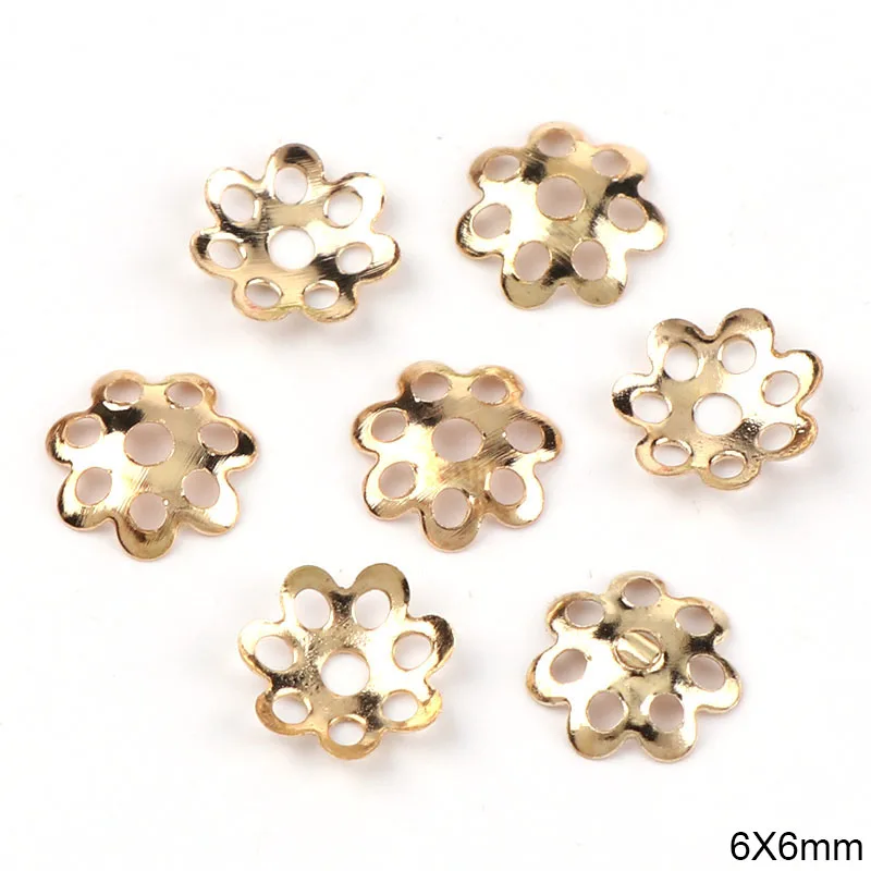 Блестящие винтажные филигранные Металлические Полые бусины разделители 6 мм