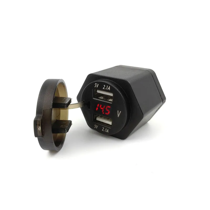 

F800GS F650GS F700GS R1200GS R1200RT Double USB Port Adapter w/ Digital Display for BMW F 650/700/800 GS | R 1200 GS/RT
