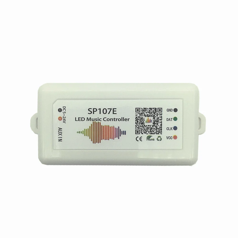 10 PCS SP107E LED Controller WIFI Bluetooth Pixel IC SPI Music by Phone APP For WS2812 SK6812 SK9822 RGBW APA102  Strip DC5-24V ws2812b individually addressable 8x8 16x16 8x32 ws2812 led pixels screen panel with dc5v transformer and sp107e music controller